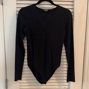 Express Black Long Sleeve Bodysuit